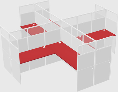 Shared l-shaped cubicles