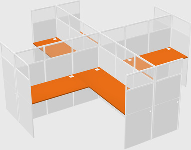 Shared l-shaped cubicles