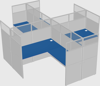 Shared l-shaped cubicles
