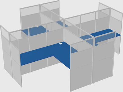 Shared l-shaped cubicles