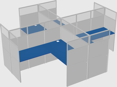 Shared l-shaped cubicles