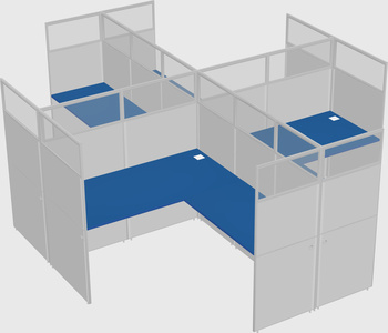 Shared l-shaped cubicles