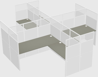 Shared L-shaped Cubicles