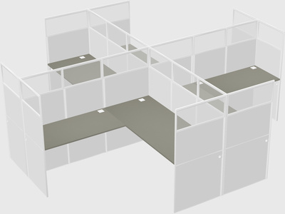 Shared l-shaped cubicles