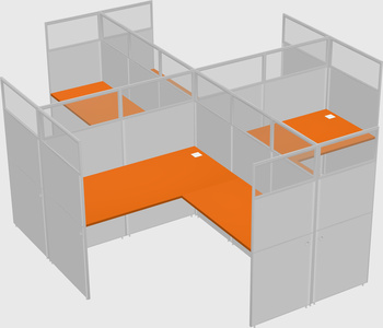 Shared l-shaped cubicles