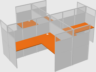Shared l-shaped cubicles