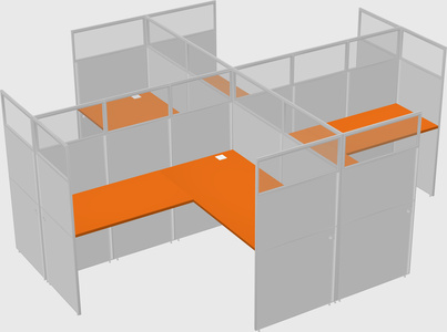 Shared l-shaped cubicles