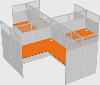Shared l-shaped cubicles