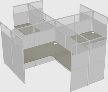 Shared l-shaped cubicles