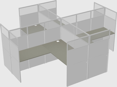 Shared l-shaped cubicles