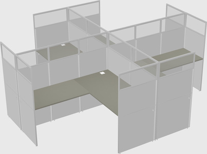 Shared l-shaped cubicles