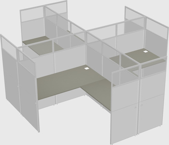 Shared l-shaped cubicles