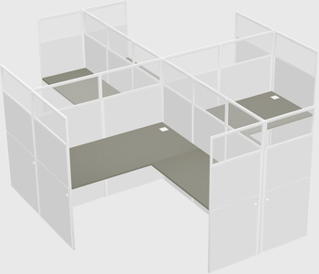 Shared l-shaped cubicles