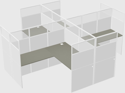 Shared l-shaped cubicles