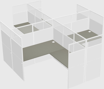 Shared l-shaped cubicles