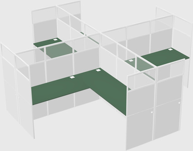 Shared l-shaped cubicles