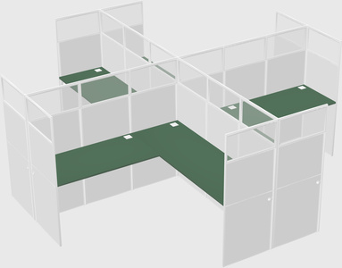 Shared l-shaped cubicles