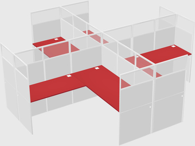 Shared l-shaped cubicles