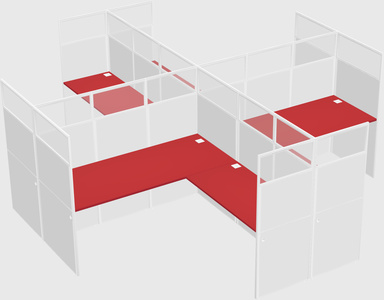 Shared l-shaped cubicles