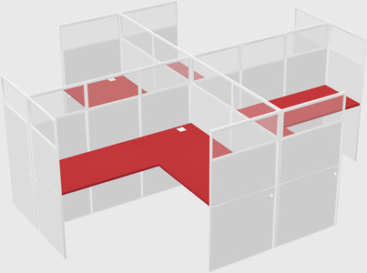 Shared l-shaped cubicles