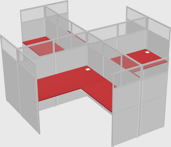 Shared l-shaped cubicles