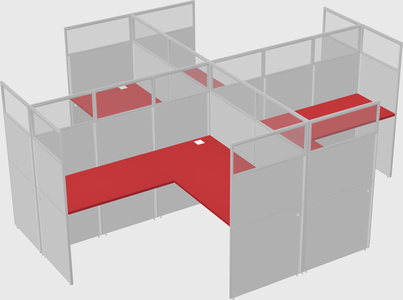 Shared l-shaped cubicles