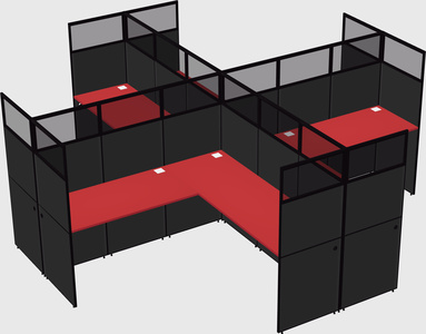 Shared l-shaped cubicles