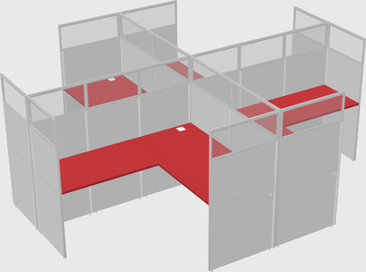 Shared l-shaped cubicles