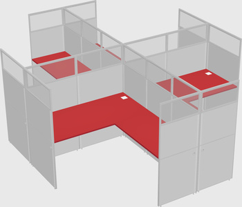 Shared l-shaped cubicles