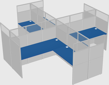 Shared l-shaped cubicles