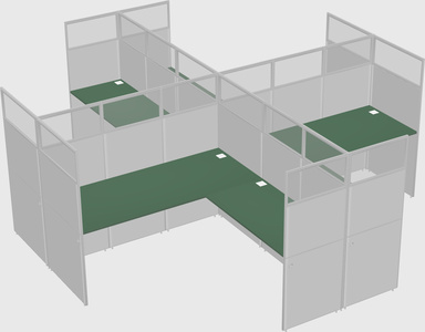 Shared l-shaped cubicles