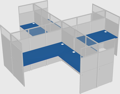 Shared l-shaped cubicles