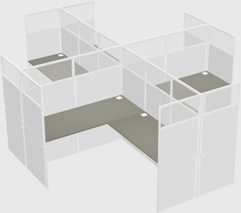Shared l-shaped cubicles