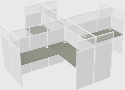 Shared l-shaped cubicles