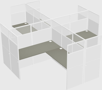 Shared l-shaped cubicles