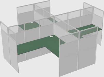 Shared l-shaped cubicles