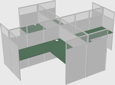 Shared l-shaped cubicles