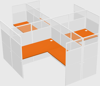 Shared l-shaped cubicles