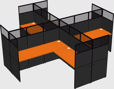 Shared l-shaped cubicles