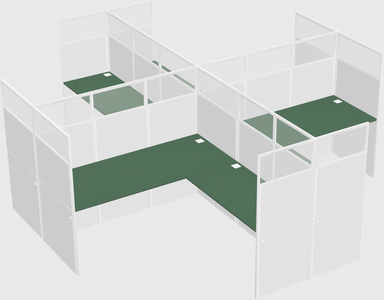 Shared l-shaped cubicles