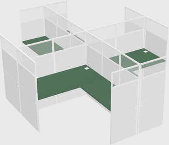 Shared l-shaped cubicles