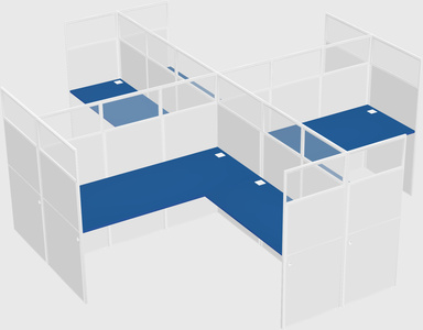 Shared l-shaped cubicles