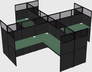 Shared l-shaped cubicles