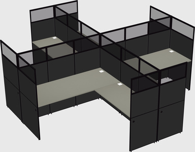 Shared l-shaped cubicles
