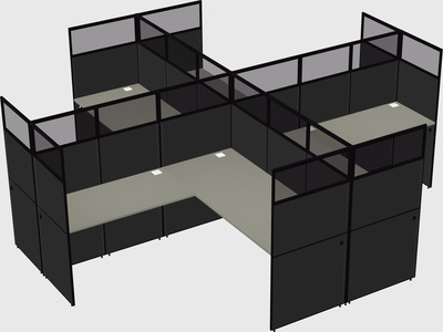 Shared l-shaped cubicles