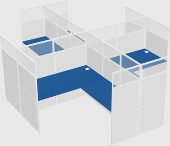 Shared l-shaped cubicles