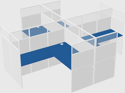 Shared l-shaped cubicles