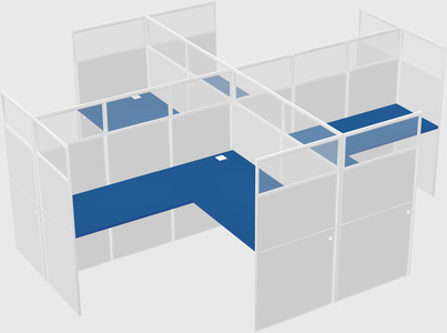 Shared l-shaped cubicles