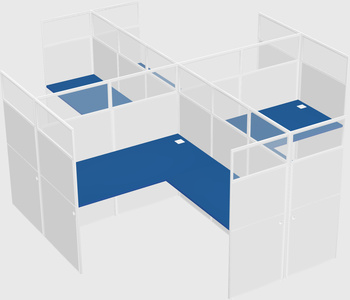 Shared l-shaped cubicles