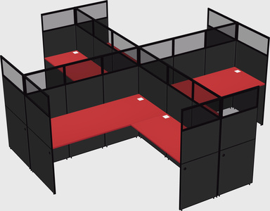 Shared l-shaped cubicles